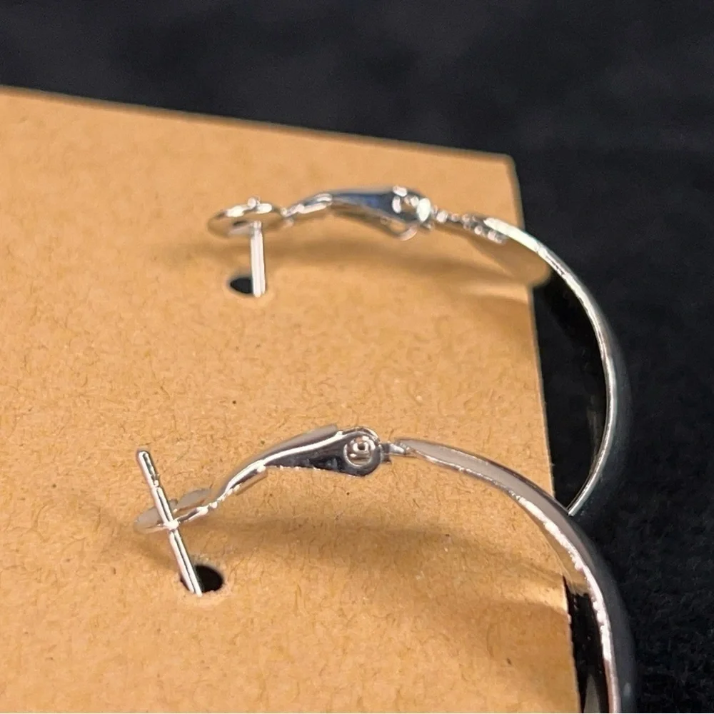 Silver Wide Hoop Earrings Classic